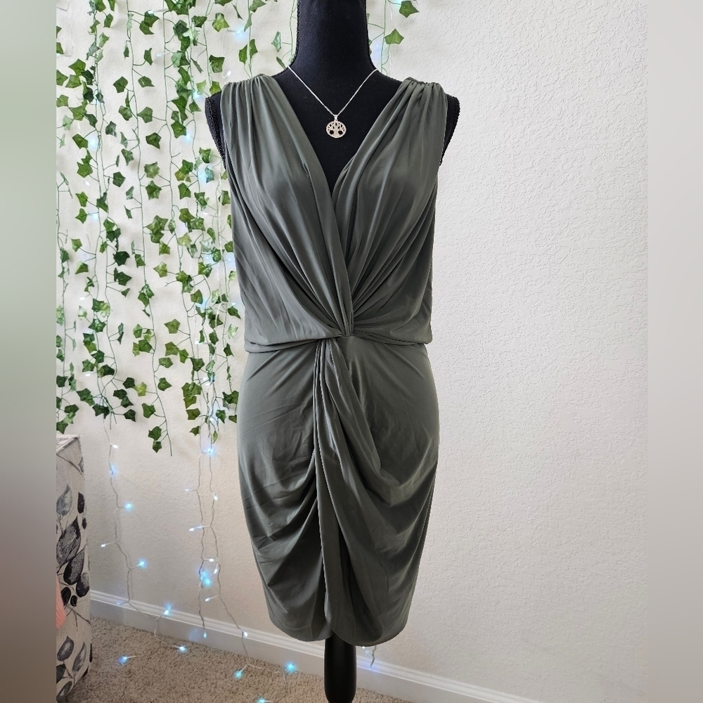 NWOT MISA Los Angeles Leza Gathered Crossover Sleeveless Tulip Mini Dress